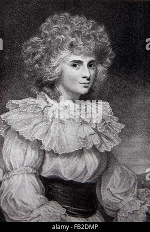 Ritratto di signora Elizabeth Foster da Sir Joshua Reynolds, in bianco e nero illustrazione dal originl pittura ad olio Foto Stock