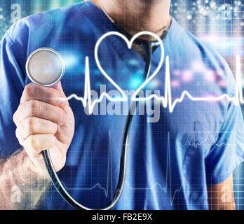 Heartbeat di grafica Foto Stock