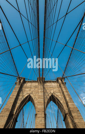 Ponte di Brooklyn, New York, Stati Uniti d'America Foto Stock