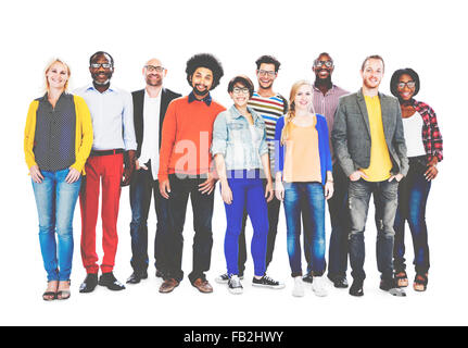 Gruop di diverse persone in piedi insieme concetto Foto Stock