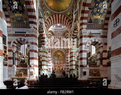 Marsiglia, Basilique Notre-Dame-de-la-Garde Foto Stock