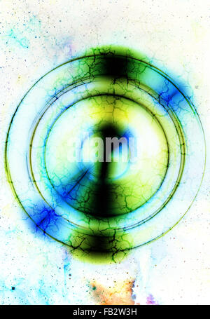 Musica audio con altoparlanti con effetto colore. Spazio cosmico e stelle, cosmic abstract background. spazio musica, musica concetto. Foto Stock