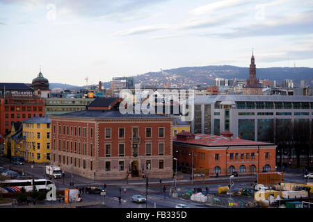 Skyline di Oslo Norvegia. Foto Stock