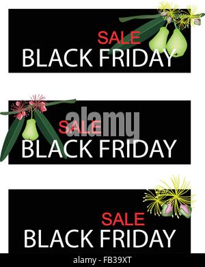 Illustrazione di acqua verde di Apple o Apple di rose sul Venerdì nero Shopping banner per iniziare lo shopping natalizio stagione. Illustrazione Vettoriale