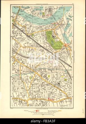 Londra: Bermondsey, Peckham, Rotherhithe, Wapping, Surrey Docks, 1937 mappa vecchia Foto Stock