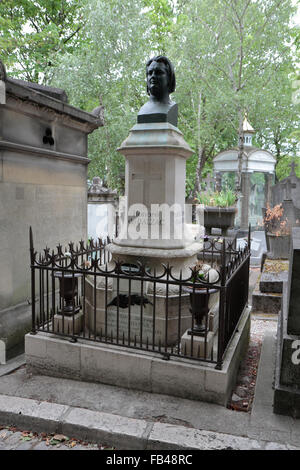 La tomba di Honoré de Balzac, un romanziere francese del XIX secolo nel cimitero di Père Lachaise, Parigi, Francia. Foto Stock