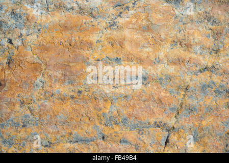 Roccia sedimentaria, multicolorata argillose, con fratture e pattern di alterazione. Sfondo naturale, pattern e texture, yello Foto Stock