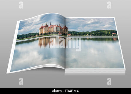 Castello di Moritzburg vicino a Dresda, distretto amministrativo di Meissen, in Sassonia, Germania, Europa Foto Stock