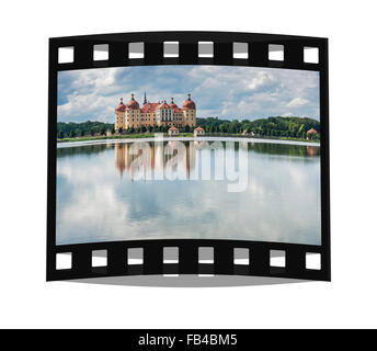 Castello di Moritzburg vicino a Dresda, distretto amministrativo di Meissen, in Sassonia, Germania, Europa Foto Stock