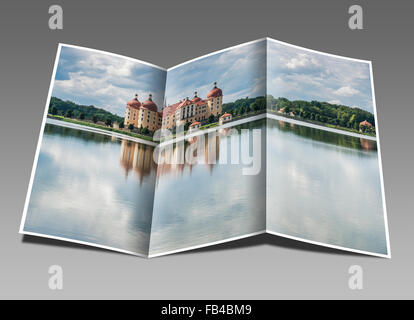 Castello di Moritzburg vicino a Dresda, distretto amministrativo di Meissen, in Sassonia, Germania, Europa Foto Stock