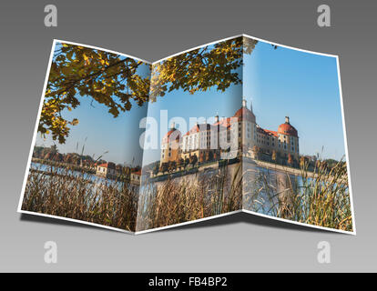 Castello di Moritzburg vicino a Dresda, distretto amministrativo di Meissen, in Sassonia, Germania, Europa Foto Stock