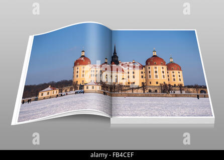 Castello di Moritzburg vicino a Dresda, distretto amministrativo di Meissen, in Sassonia, Germania, Europa Foto Stock