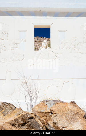 Una scultura religiosa dell'Ultima Cena nel deserto Cristo Park, California del sud-est Foto Stock