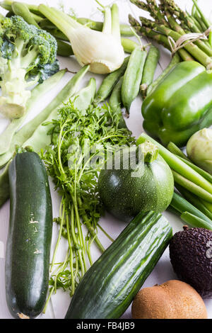 Il verde di frutta e ortaggi Foto Stock