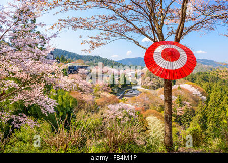 Yoshinoyama, Nara, Giappone durante la stagione primaverile. Foto Stock