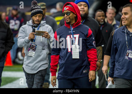 Houston, Texas, Stati Uniti d'America. Il 9 gennaio, 2016. Il rapper Lil Jon prima di un playoff NFL Game tra Houston Texans e il Kansas City Chiefs a NRG Stadium di Houston, TX su Gennaio 9th, 2016 nell'AFC wild card game. Credito: Trask Smith/ZUMA filo/Alamy Live News Foto Stock