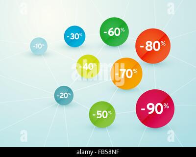 Vendita segni sconti i collegamenti di sito Illustrazione Vettoriale