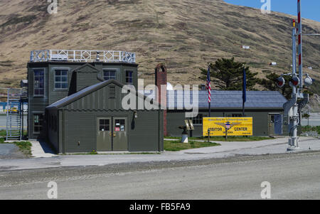 Isole Aleutine II Guerra Mondiale museo nel porto olandese, Unalaska, Alaska, Stati Uniti d'America. Foto Stock