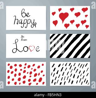 Set di elementi di disegno di amore. Disegnata a mano Illustrazione Vettoriale