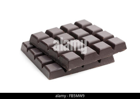 Dark Chocolate Bar su sfondo bianco Foto Stock