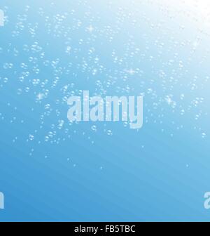 Le bolle di aria in acqua su blu Illustrazione Vettoriale