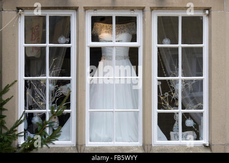 Abito da sposa Shop Window Display Foto Stock