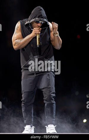 Rosemont, Illinois, Stati Uniti d'America. 23 Maggio, 2015. Il rapper Nelly si esibisce dal vivo sul NKOTB principale evento Gita presso l'Allstate Arena in Rosemont, Illinois © Daniel DeSlover/ZUMA filo/Alamy Live News Foto Stock
