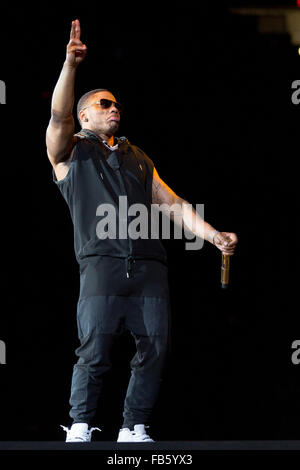 Rosemont, Illinois, Stati Uniti d'America. 23 Maggio, 2015. Il rapper Nelly si esibisce dal vivo sul NKOTB principale evento Gita presso l'Allstate Arena in Rosemont, Illinois © Daniel DeSlover/ZUMA filo/Alamy Live News Foto Stock