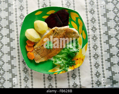 Gebakken sliptong - pesce fritto sogliola. Cucina olandese Foto Stock