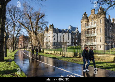 Quartermile, Lauriston, Edinburgh Centre - riconversione delle vecchie Royal Infirmary come alloggiamento di lusso. Prestito Simpson (lane), Prati. Foto Stock