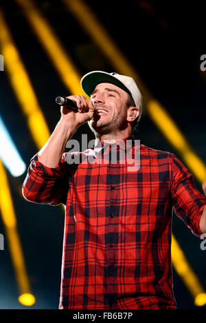 Sam Hunt effettuando al CMA Music Festival di Nashville Tennessee. Foto Stock