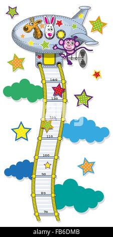 L'intervallo misurato mediante la crescita dei bambini in forma di cavo scale che portano al piano. Illustrazione Vettoriale Illustrazione Vettoriale