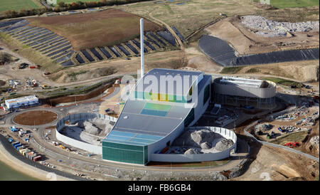 Vista aerea di Ardley EFW Power Station azionato da Viridor, Oxfordshire, Regno Unito Foto Stock