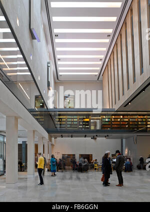 Atrio principale. Weston biblioteca, Oxford, Regno Unito. Architetto: Wilkinson Eyre, 2015. Foto Stock