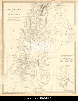 Palestina: nel tempo del nostro Salvatore Gesù; antica Gerusalemme. SDUK, 1848 Mappa Foto Stock