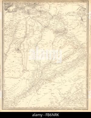 PAKISTAN: il Punjab, Afghanistan, Kashmir e Sinde. SDUK, 1848 Mappa antichi Foto Stock