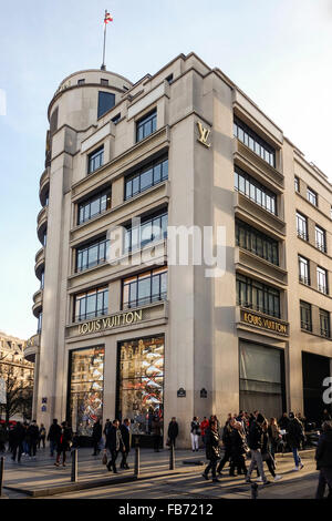 Louis Vuitton store, Champs Elysées, Paris, Francia. Foto Stock