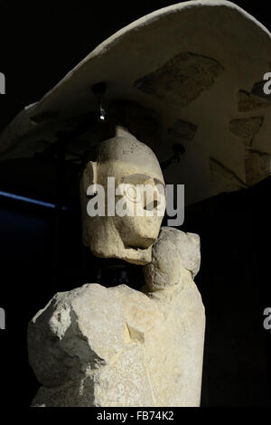 Statue giganti di Monte Prama,Museo Archeologico Nazionale di Cagliari, Sardegna, Italia Foto Stock