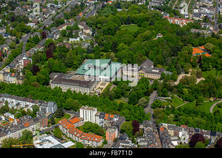 Vista aerea, Aachen casinò e hotel Pullman Aachen Quellenhof, euro Gress Aachen, Kurpark Aachen, affacciato sul centro storico di Aachen, Foto Stock