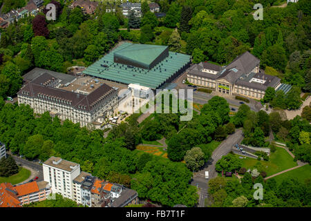 Vista aerea, Aachen casinò e hotel Pullman Aachen Quellenhof, euro Gress Aachen, Kurpark Aachen, affacciato sul centro storico di Aachen, Foto Stock