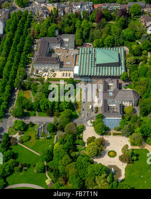 Vista aerea, Aachen casinò e hotel Pullman Aachen Quellenhof, euro Gress Aachen, Kurpark Aachen, affacciato sul centro storico di Aachen, Foto Stock
