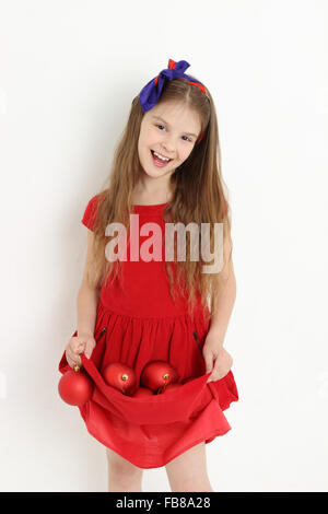 Abbastanza felice kid su vacanze di Natale Foto Stock