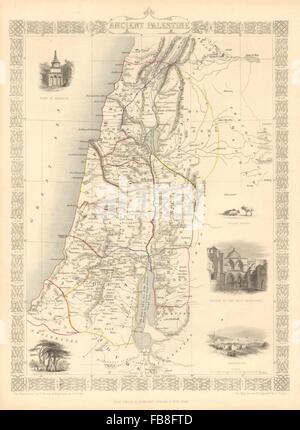 Antica PALESTINA: dodici tribù di Israele. Levant Giordania. TALLIS/RAPKIN, 1851 Mappa Foto Stock