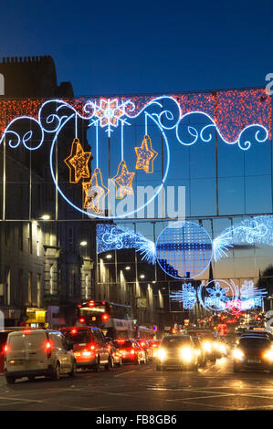 Le luci di Natale in Union Street, Aberdeen Scotland. Foto Stock