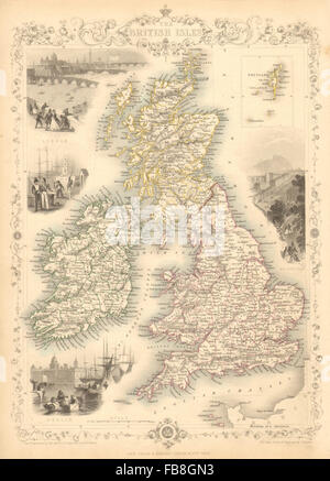 Isole britanniche: Contee. Inghilterra Scozia Galles Irlanda. TALLIS/RAPKIN, 1851 Mappa Foto Stock