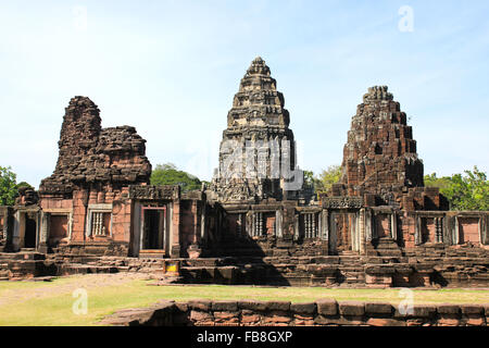 Vista dello storico Prasat Hin Phimai Castello a Nakhon Ratchasima Provincia, Thailandia. Foto Stock