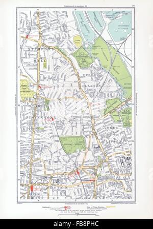 STOKE NEWINGTON. Dalston, Clapton, Stamford Hill, Superiore Clapton, 1933 mappa vecchia Foto Stock