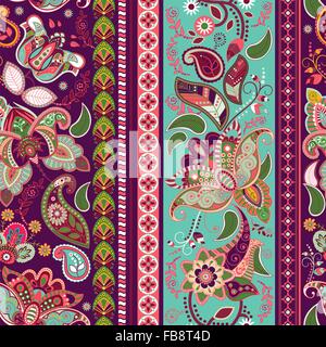 Striped pattern senza giunture. Carta da parati floreale Illustrazione Vettoriale