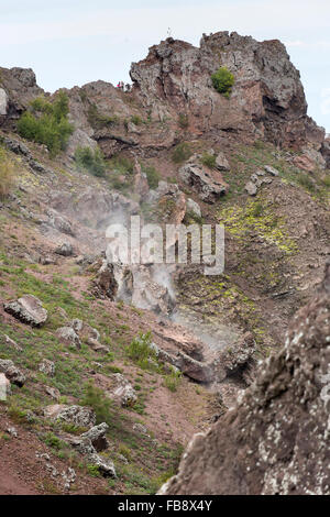 Il cratere vulcanico del Monte Vesuvio, Italia Foto Stock