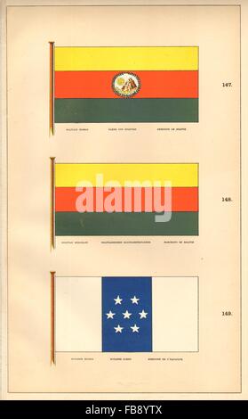 Sud Americana MARITIME FLAG. Bolivia Ecuador Ensign Merchant. HOUNSELL, 1873 Foto Stock